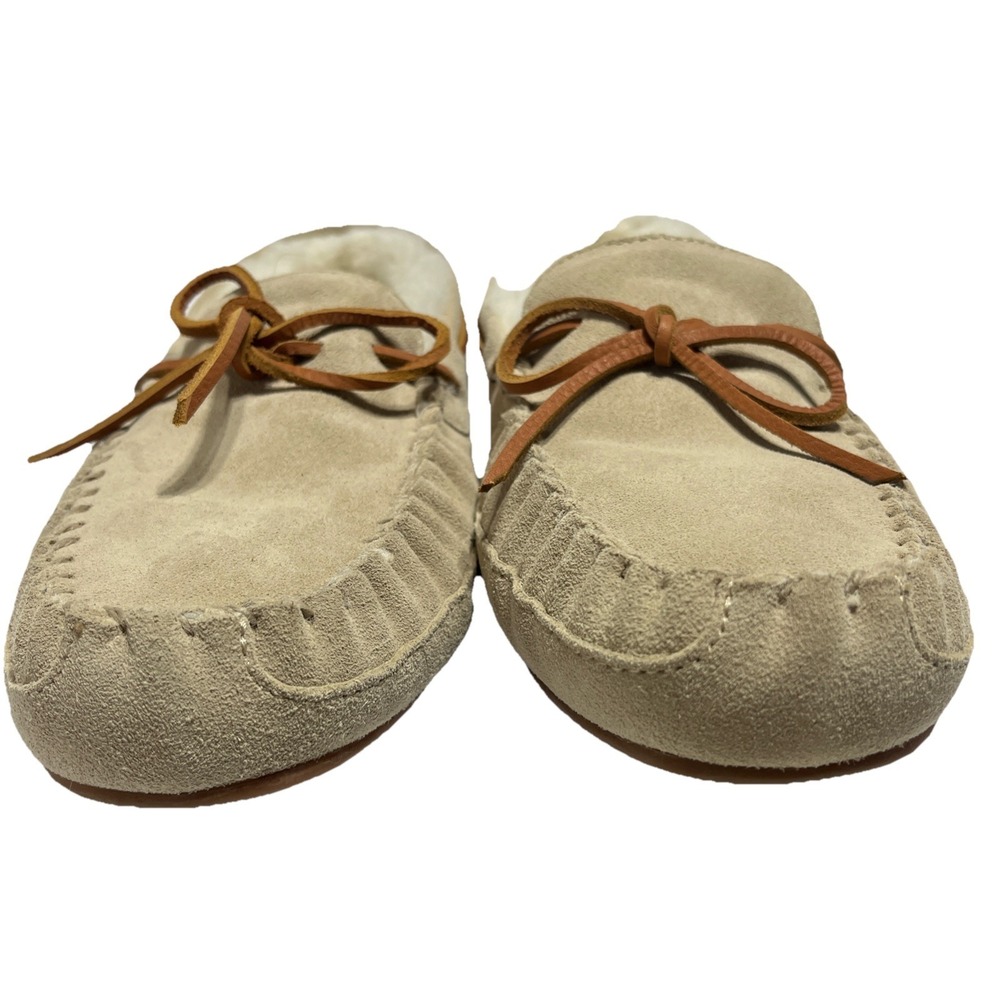 Coach Shearling Slipper Moccasin CC743  Men's Size 9 D Khaki Suede Slip-On NWOT - Picture 2 of 14